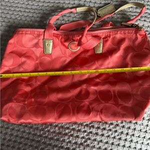 Coral Coach Tote Bag